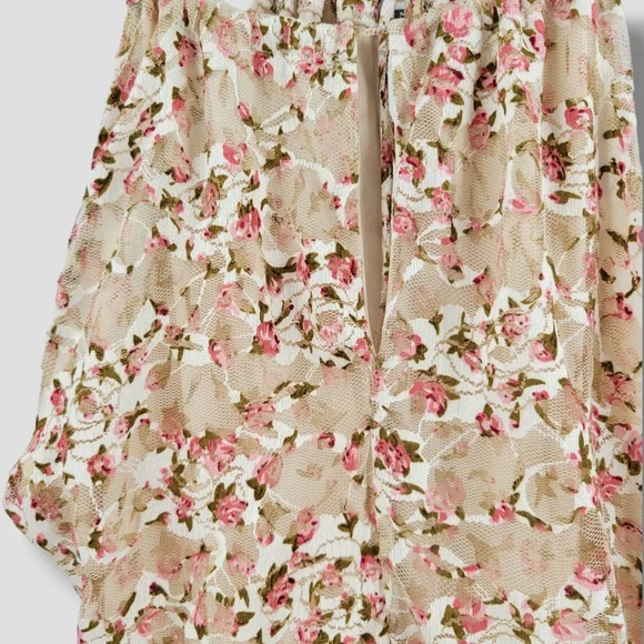 SAGE THE LABEL Four Letters Floral Lace Midi Dress Cream - Picture 7 of 16